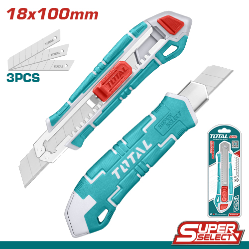 CUTTER 18X100MM Y HOJAS (3 PZS) - TOTAL | Electropar S.A.